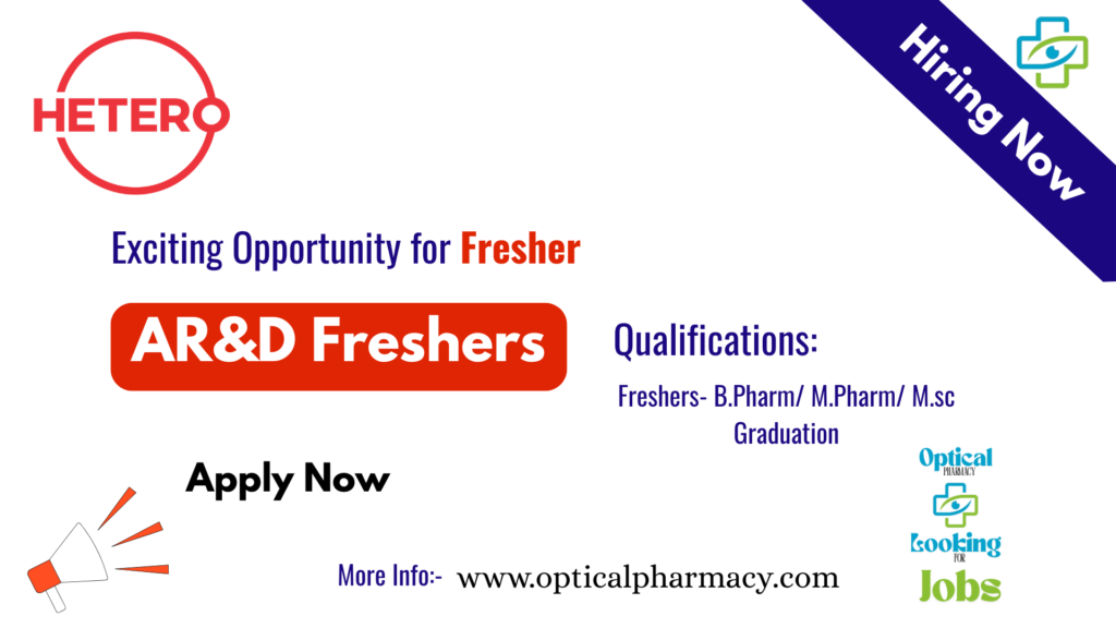 QC Officer & QC Executive AR&D Fresher Jobs at Hetero Healthcare Ltd